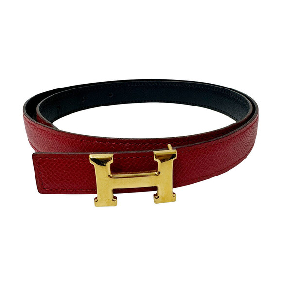 HERMES Accessories - Hermes Hermès Constance Couchvel Belt for Women, Red, Black, Gold Hardware, H...